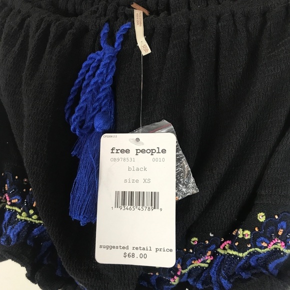 NWT Free People No More Tiers Tube Top in Black Size XS - Picture 7 of 9